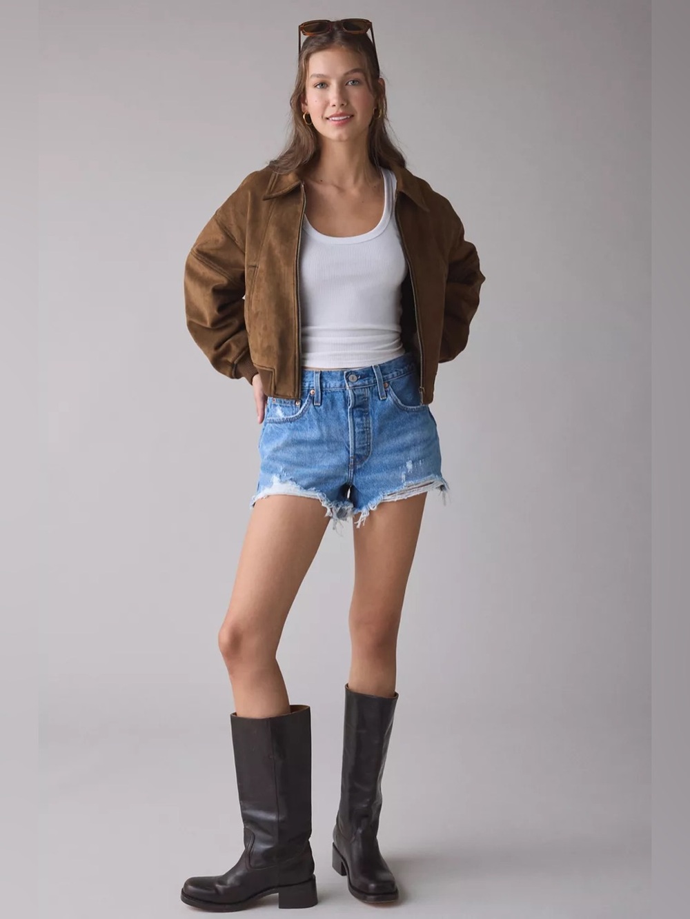 Levi's Distressed Blue Denim Cutoff Shorts